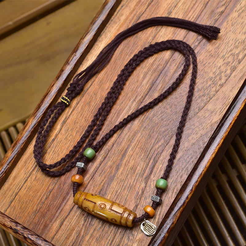 Buddha Stones Copper Nine-Eye Dzi Bead Luck Balance Necklace Pendants - Style C - image 2