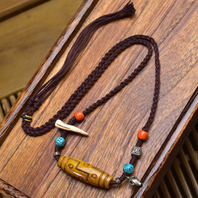 Buddha Stones Copper Nine-Eye Dzi Bead Luck Balance Necklace Pendants - Style B - image 1