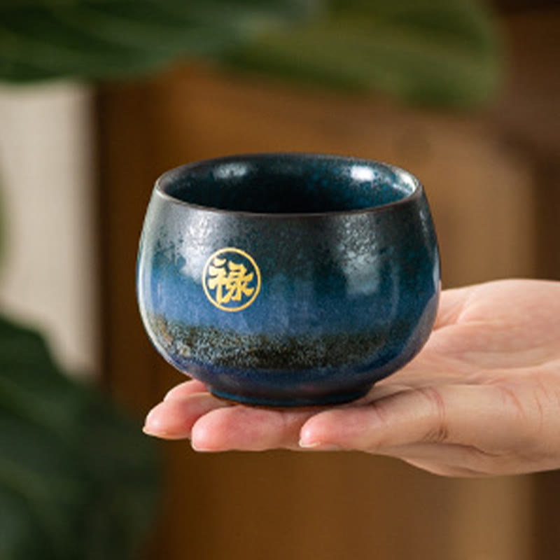 Buddha Stones Hand Painted Fu Character Ceramic Teacup Kung Fu Tea Cup 125ml - image 3