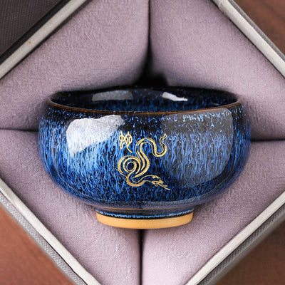 Buddha Stones Chinese Zodiac Year Of The Horse Ceramic Teacup Kung Fu Tea Cup 135ml - Snake 7.5cm*4.8cm*135ml - image 6