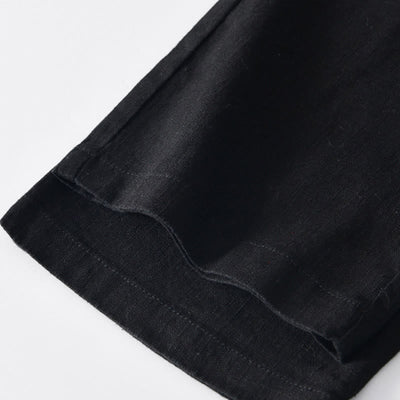 Buddha Stones Fall Solid Drawstring Zipper Men's Linen Wide Leg Pants With Pockets - image 13