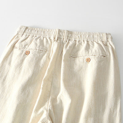 Buddha Stones Fall Solid Drawstring Zipper Men's Linen Wide Leg Pants With Pockets - image 27