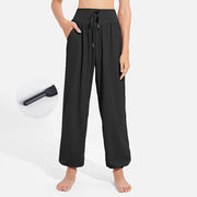 Foviel Plain Drawstring Elastic Waist Design Women's Harem Pants Sports Yoga Sweatpants With Pockets