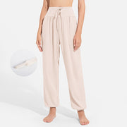 Foviel Plain Drawstring Elastic Waist Design Women's Harem Pants Sports Yoga Sweatpants With Pockets