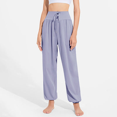 Buddha Stones Plain Drawstring Elastic Waist Design Women's Harem Pants Sports Yoga Sweatpants With Pockets - image 1
