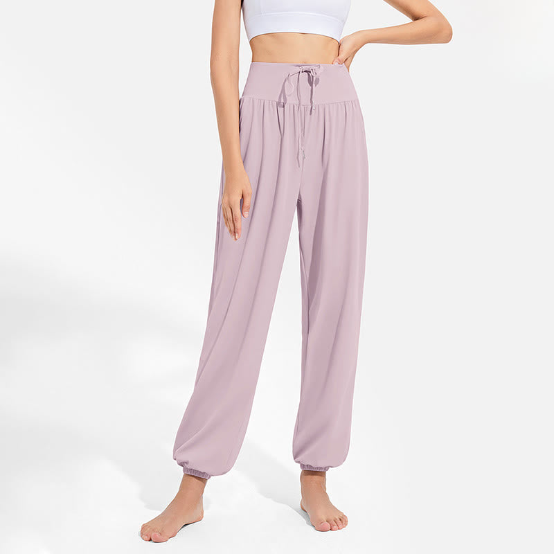 Buddha Stones Plain Drawstring Elastic Waist Design Women's Harem Pants Sports Yoga Sweatpants With Pockets - image 13