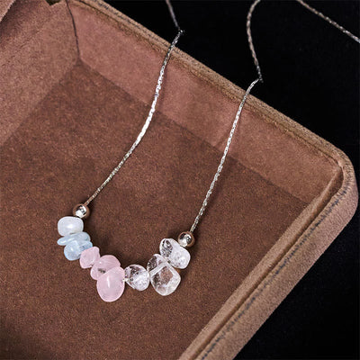 Buddha Stones Black Obsidian Smoky Quartz Garnet Aquamarine Strawberry Quartz Pink Crystal Strength Necklace Pendant - image 10