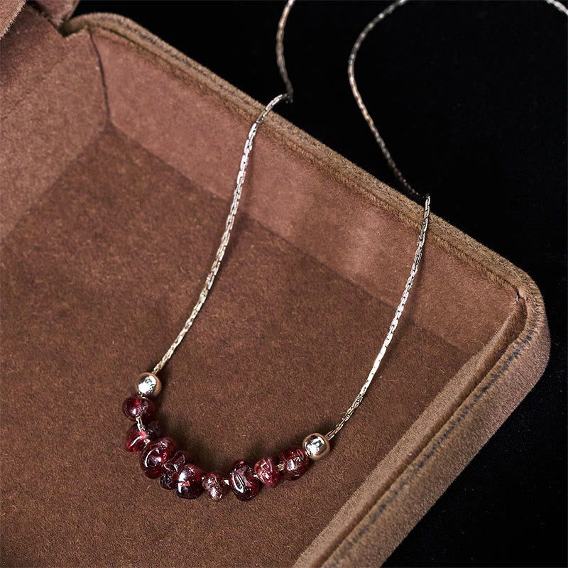 Buddha Stones Black Obsidian Smoky Quartz Garnet Aquamarine Strawberry Quartz Pink Crystal Strength Necklace Pendant - image 16