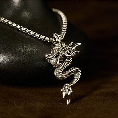 Buddha Stones Dragon Copper Balance Luck Necklace Pendant - image 1