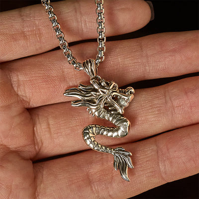 Buddha Stones Dragon Copper Balance Luck Necklace Pendant - image 9