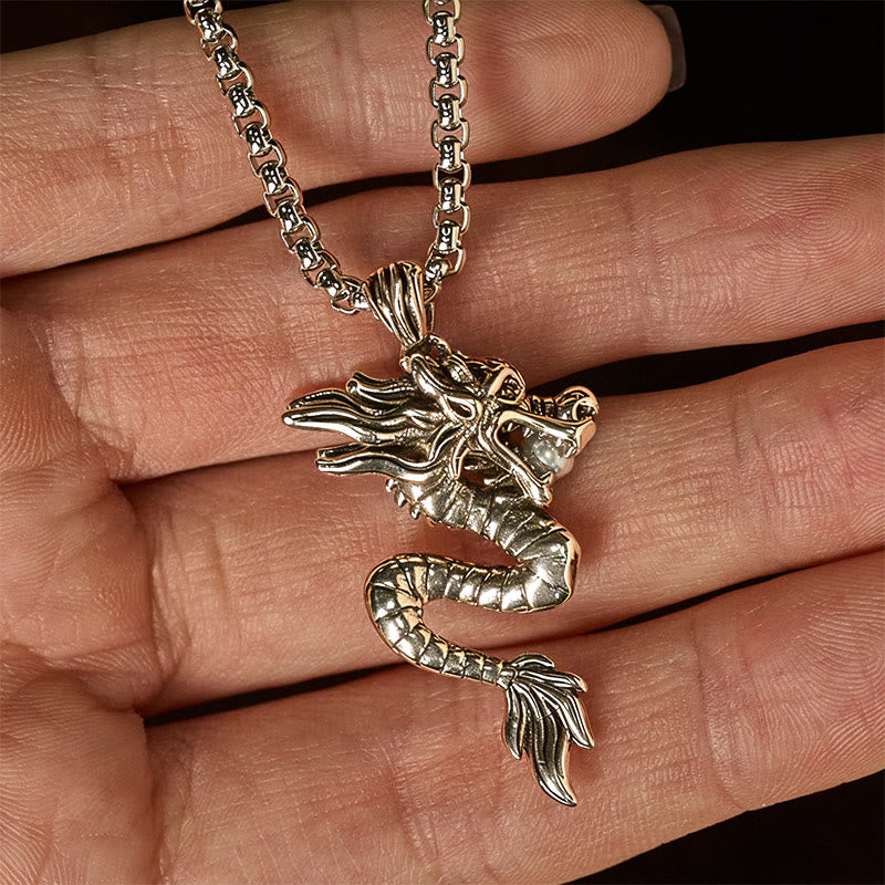 Buddha Stones Dragon Copper Balance Luck Necklace Pendant - image 9