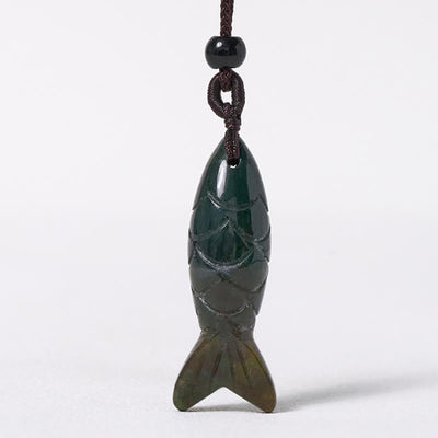 Buddha Stones Carving Koi Fish Pink Crystal Indian Agate Amethyst Warmth Prosperity Necklace Pendant - image 8
