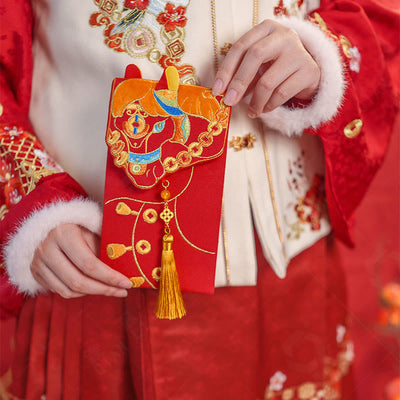 Buddha Stones Embroidery Year Of The Horse 2026 New Year Tassel Chinese Red Envelope - image 1