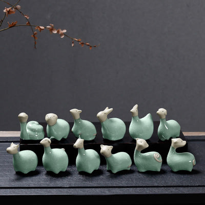 Buddha Stones Chinese Zodiac Ceramic Tea Pet Home Decoration - image 1