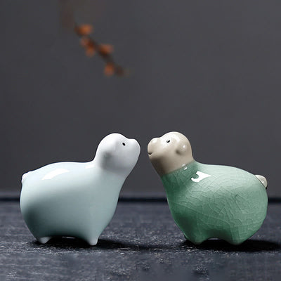 Buddha Stones Chinese Zodiac Ceramic Tea Pet Home Decoration - image 44