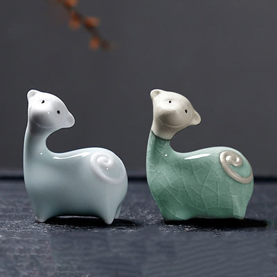 Buddha Stones Chinese Zodiac Ceramic Tea Pet Home Decoration - image 41