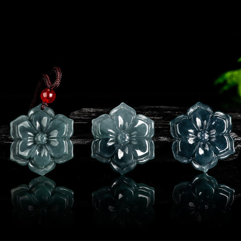 Buddha Stones Peach Blossom Jade Prosperity Necklace Pendants - image 8