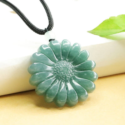 Buddha Stones Sunflower Jade Abundance Necklace Pendants - image 1