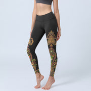 Foviel Multicolor Paisley Floral Print Gym Leggings Women's Yoga Pants