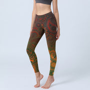 Foviel Cashew Flower Paisley Print Gym Leggings Women's Yoga Pants