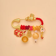 Foviel Year Of The Horse Fu Character Lotus Attract Fortune Ruyi Handle Peace Buckle Luck Brooch