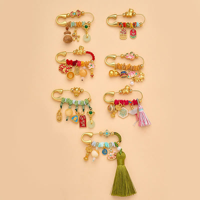Buddha Stones Year Of The Horse Fu Character Lotus Attract Fortune Ruyi Handle Peace Buckle Luck Brooch - image 16