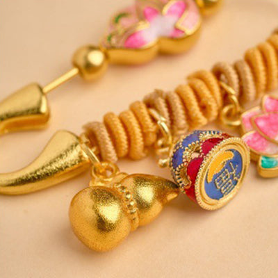 Buddha Stones Year Of The Horse Fu Character Lotus Attract Fortune Ruyi Handle Peace Buckle Luck Brooch - image 7