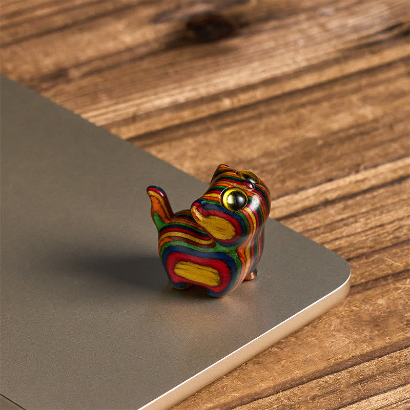 Buddha Stones Carved Cute Kitten Rainbow Eucalyptus Reduce Stress Decoration - image 9