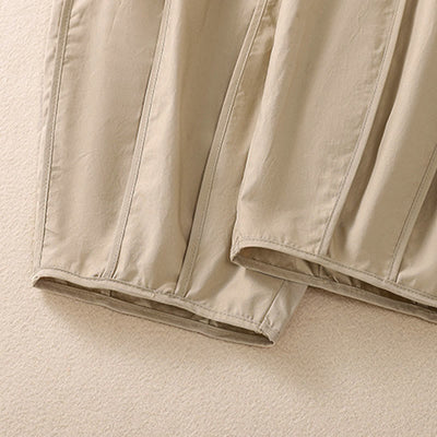 Buddha Stones Summer Simple Pure Color High Waisted Pleated Women's Harem Pants With Pockets - image 18