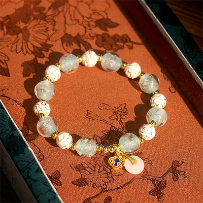 Buddha Stones Blue Liuli Glass Blessings Bracelet - image 2