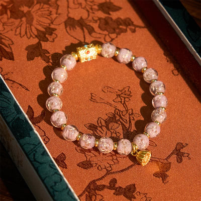 Buddha Stones Purple Liuli Glass Luck Bracelet - image 2