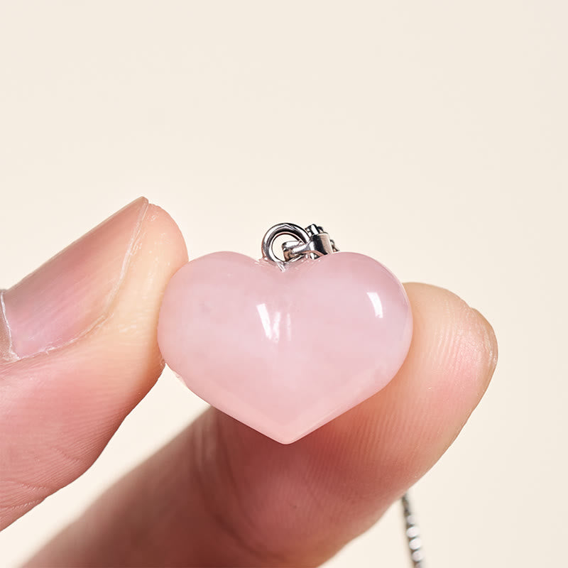 Buddha Stones Heart Design Amethyst Topaz Pink Crystal Opal Tiger Eye White Crystal Red Jasper Amazonite Green Aventurine Black Obsidian Citrine Balance Necklace Pendant - image 13