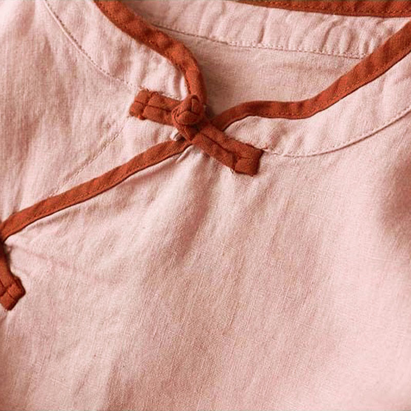 Buddha Stones Retro Flower Embroidery Design Long Sleeve Cotton Linen Women's Shirt - image 16