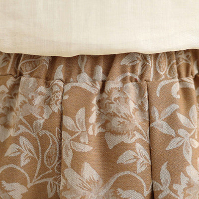 Buddha Stones Printing Flower Paisley Pattern A-line Elastic Waist Women's Skirt With Pockets - image 16