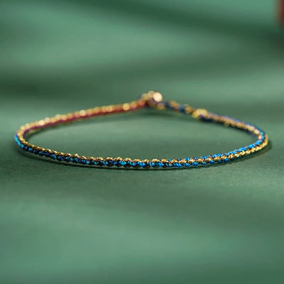 FREE Today: Luck Strength Colorful Rope Coin Bead Extra Thin Braided Bracelet - Dark Blue - Bare Rope - 20cm - image 20