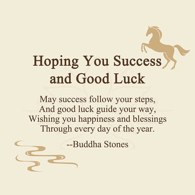 Buddha Stones "Hoping You Success and Good Luck" Year Of The Horse Ingot Get Rich Fast Mini Liuli Crystal Decoration Includes Gift Message Card - image 2