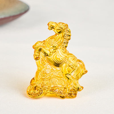 Buddha Stones "Hoping You Success and Good Luck" Year Of The Horse Ingot Get Rich Fast Mini Liuli Crystal Decoration Includes Gift Message Card - image 12