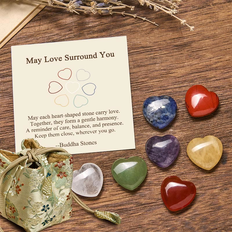 Buddha Stones "May Love Surround You" Natural 6Pcs Small Amethyst Red Jasper Red Agate Topaz Green Aventurine Love Stone Decoration Includes Gift Message Card - 6Pcs Crystal Stone - Deluxe Gift Bag (+$9.59) - image 8
