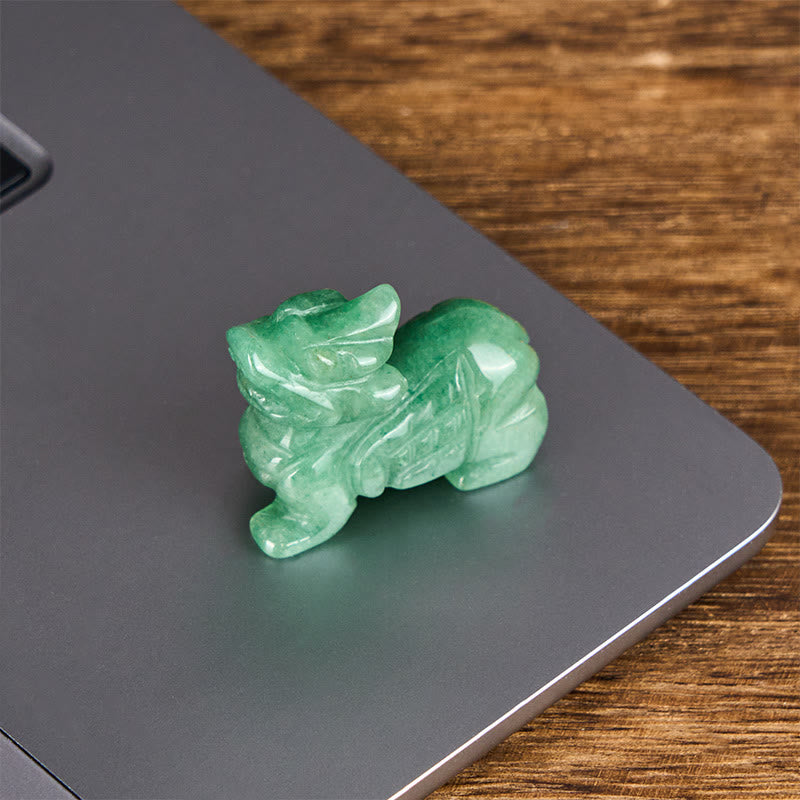 Buddha Stones "Choose Wisely" Natural Small PiXiu Green Aventurine Luck Decoration Includes Gift Message Card - image 4