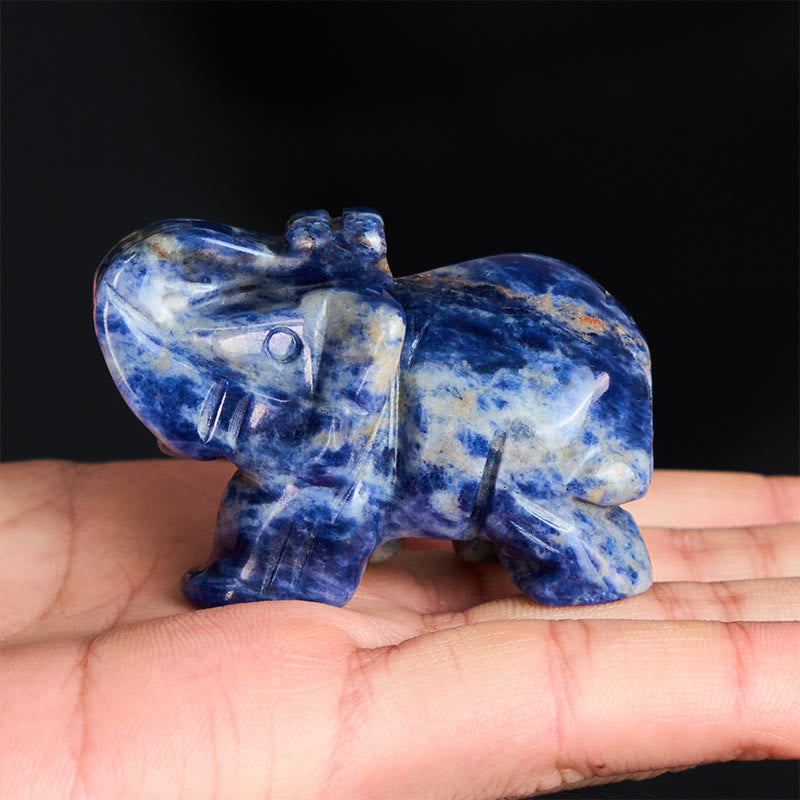 Buddha Stones ''May Blessings Walk With You'' Natural Small Elephant Amazonite Amethyst Jade Black Obsidian Stone Decoration Includes Gift Message Card - image 70