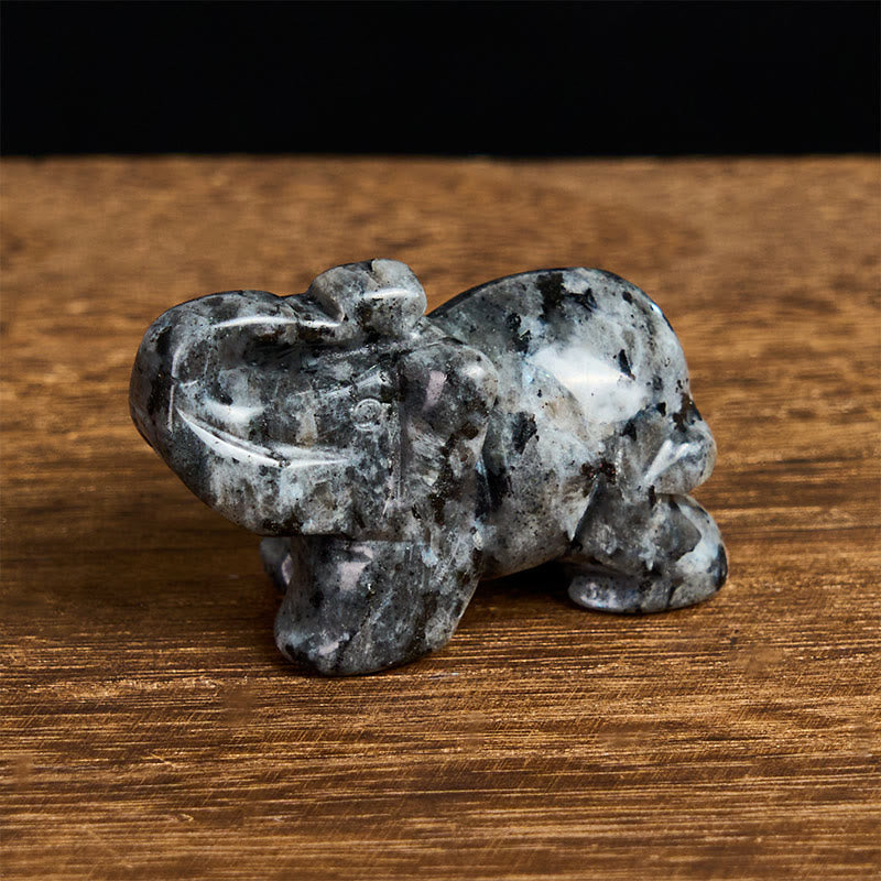 Buddha Stones ''May Blessings Walk With You'' Natural Small Elephant Amazonite Amethyst Jade Black Obsidian Stone Decoration Includes Gift Message Card - image 59