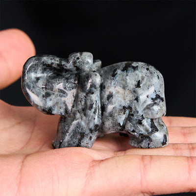 Buddha Stones ''May Blessings Walk With You'' Natural Small Elephant Amazonite Amethyst Jade Black Obsidian Stone Decoration Includes Gift Message Card - image 61