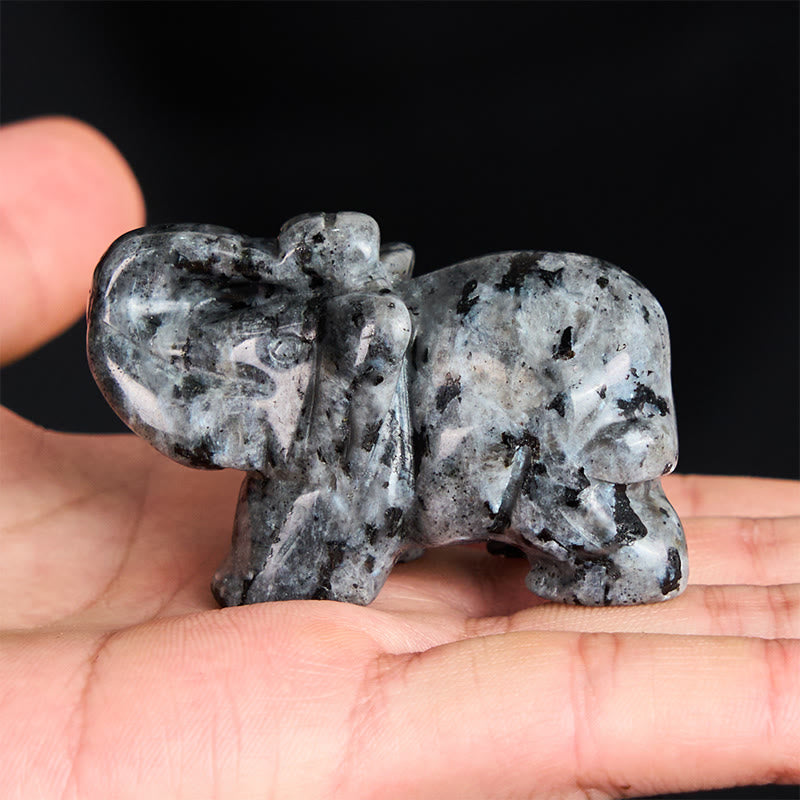 Buddha Stones ''May Blessings Walk With You'' Natural Small Elephant Amazonite Amethyst Jade Black Obsidian Stone Decoration Includes Gift Message Card - image 61