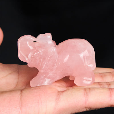 Buddha Stones ''May Blessings Walk With You'' Natural Small Elephant Amazonite Amethyst Jade Black Obsidian Stone Decoration Includes Gift Message Card - image 43