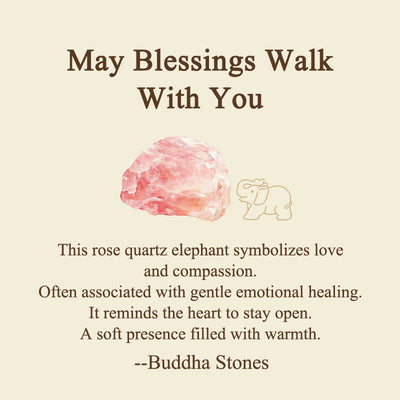 Buddha Stones ''May Blessings Walk With You'' Natural Small Elephant Amazonite Amethyst Jade Black Obsidian Stone Decoration Includes Gift Message Card - image 40