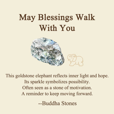 Buddha Stones ''May Blessings Walk With You'' Natural Small Elephant Amazonite Amethyst Jade Black Obsidian Stone Decoration Includes Gift Message Card - image 58
