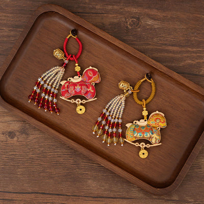 Buddha Stones Year Of The Horse Embroidery Prosperity Key Chain - image 10