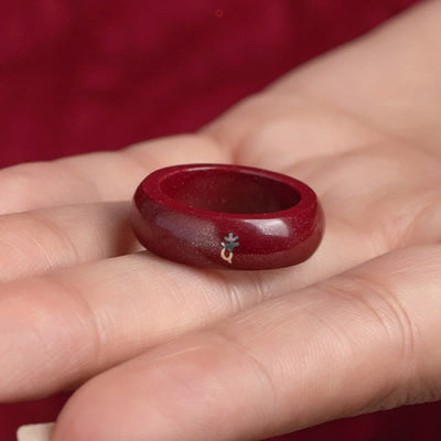 Buddha Stones Chinese Zodiac Year Of The Horse Cinnabar Blessing Ring - image 18