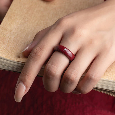 Buddha Stones Chinese Zodiac Year Of The Horse Cinnabar Blessing Ring - image 14