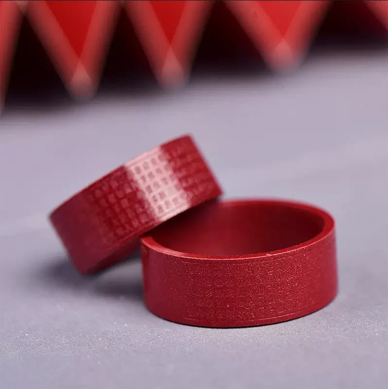 FREE Today: Concentration Blessing Cinnabar Om Mani Padme Hum Heart Sutra Ring - image 2